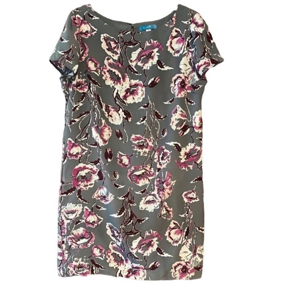Pim + Larkin gray and pink multicolored, shortsleeved shift dress, NWOT - Picture 2 of 2